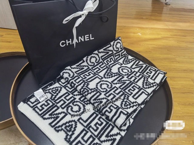 CHANEL專門店新款100%頂級羊絨圍巾 香奈兒字母圍巾 mmyj2201